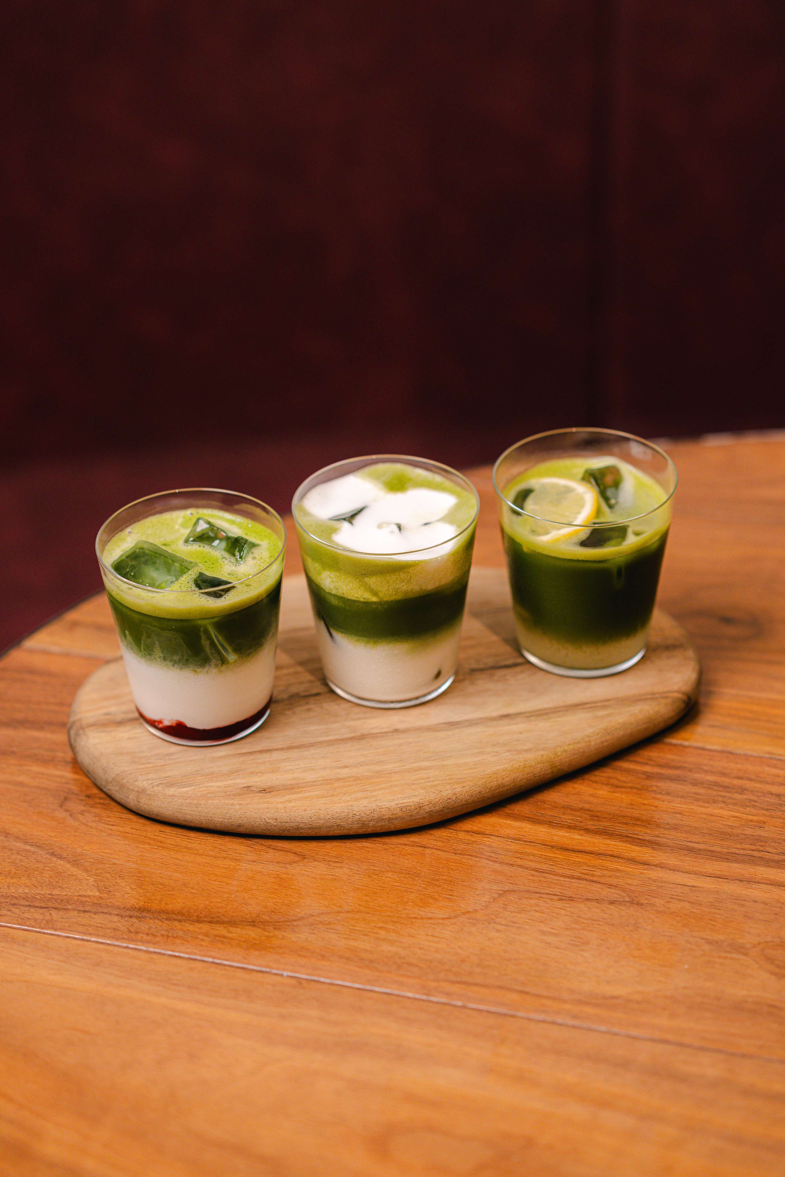 Cafe Gyoen matcha drinks and plating
